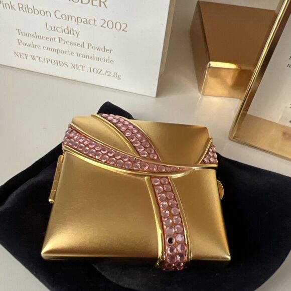Estee Lauder Powder Compact Breast Cancer Awarness "Pink Ribbon 2002 06 NEW - Picture 3 of 6